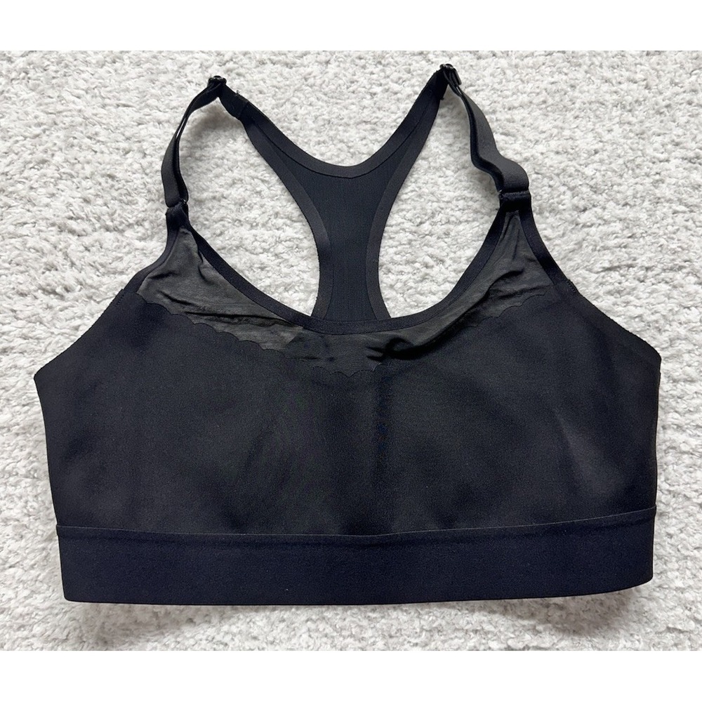 Victoria Sport Black Seamless Sports Bra Size Medium Adjustable Strap Logo
